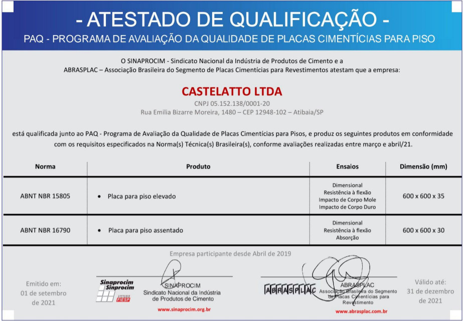 Certificação de Qualidade sob as normas da ABNT