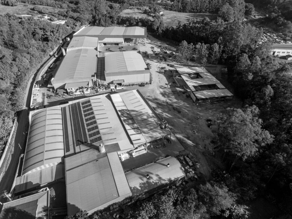 Visão aérea planta fabril Castelatto